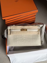 Hermes mini Kelly 1代 cc8L beton 雾面鰐魚 Ghw k2026