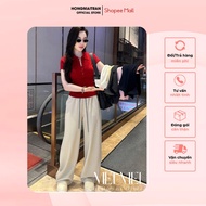 MeiMei Women's Outfit Set Slim Polo Shirt Mixed With Loose Pants Dynamic Personality Style ST21329 V