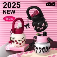 KADA Tumbler (23OZ) with Handle and Straw Wide Mouth Cap Lid Vacuum Insulated Hot and Cold Tumbler