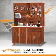 EUREKA 6.3X4.5ft Kitchen Cabinet Tiles Dish Rack Wood KS8930 / Almari Dapur (Deliver & Installation 