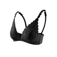 Jollynn Joy Cotton Lace Bra บราลูกไม้ไร้โครง เต้าสามเหลี่ยม ดีไซน์ทรง V โชว์ร่องอก ตะขอหลัง ฟองบาง ร