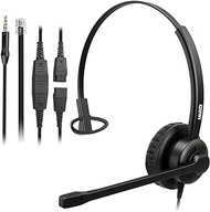 Office Headset with RJ9 Jack for Cisco Phone,Including 3.5mm Connector for Cell Phone PC Laptops, Mono Telephone Headset with Noise Canceling Microphone for Call Centers Landline Deskphone