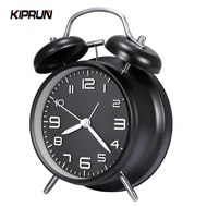 KIPRUN Alarm Clock, Metal Frame 3D Dial with Backlight, Battery Operate Desk Table Alarm Clock For H