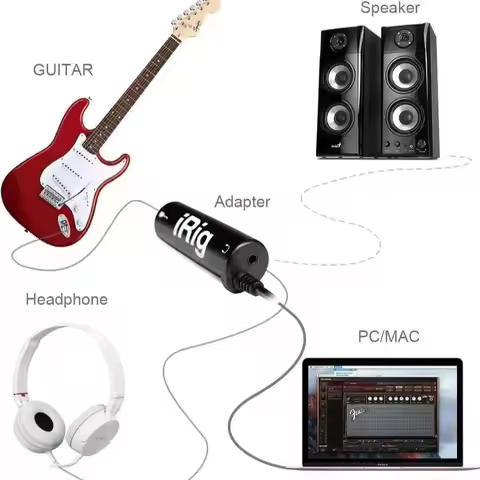 Guitar Interface I-Rig Converter Replacement Guitar For Phone Guitar Audio Interface Guitar Tuner Gu