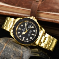 R ROLEX ROLEX Submariner Series All Gold Black Quartz Movement Date Display Men's Swiss Watch