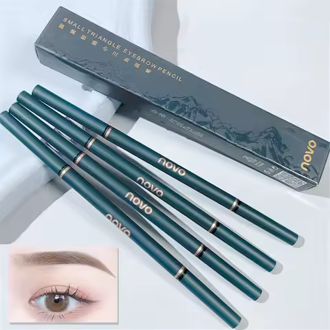 Novo Color Double Eyebrow Pencil with Brush Waterproof Lasting Extremely Slim Sketch Eye Brow Tattoo
