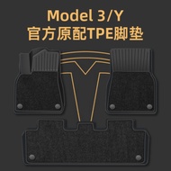 Cadangan produk laris Tikar lantai kereta khas Tesla Model 3/Model Y, aksesori kereta TPE, tidak mel
