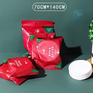 COMBO of 10 Disposable Cotton Compressed Travel Towels 70x140cm, Genuine 62g Type RED BAG