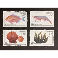 C154-CHINA STAMP MNH-1992-4 Offshore Breeding, complete 4v 1992-4T 中国邮票《近海养殖》特种邮票1套4枚