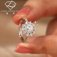 Discount in Straw Time [Real Moissanite] Can Pass Diamond Test 18K Gold Sunflower Ring MRG011 Moissa