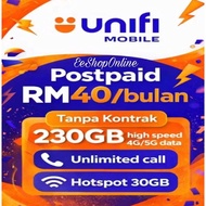 SIMKAD UNIFI POSTPAID 230GB 4G/5G HIGHSPEED DATA (((((SIM ONLY)))))