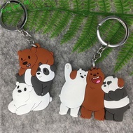 FUZOU We Bare Bears Toy Gift Cute Keyring Ornaments Car Interior Accessories Bag Trinket Car Pendant Key Rings
