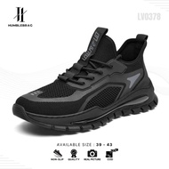 LV0356 Men's Casual Sneakers Black Leather Shoes