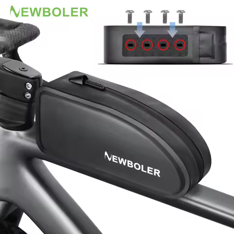 NEWBOLER Gravel Bike Bag Bike Top Tube Bag With Screws Waterproof PVC Cycling Frame Bag For Road MTB