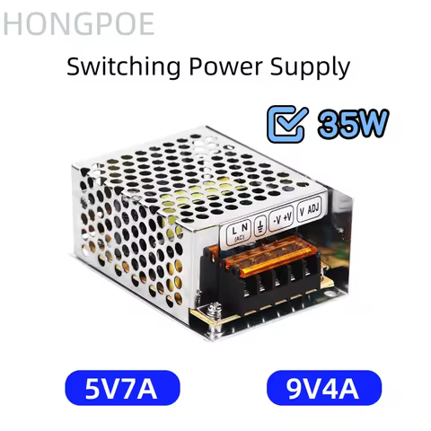35W Switching Power Supply 5V 7A 9V 4A AC 100-240V Light Transformer for LED Strip CCTV Driver Small