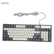 HEEPDD Gaming Keyboard RGB LED Backlight Mechanical Waterproof Compact 96 Keys USB Membrane for Desk