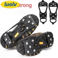 LUOLV 1 Pair Ice Gripper Spike, Anti-Slip Spike Shoes Crampons,  Universal 5/8 Teeth Spike Grips Cle
