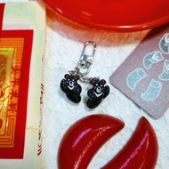 桮仔熊 黑熊吊飾 手捏公仔 擲筊玩具 手作鑰匙圈