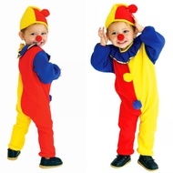 Halloween cos Funny Clown Costume Party Outfit Children's Clown Clothes Stage Performance One-piece 