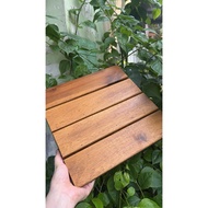 Wooden floor lining for balcony with 4 slats 30x30x2cm for living room, bathroom floor, garden, heat