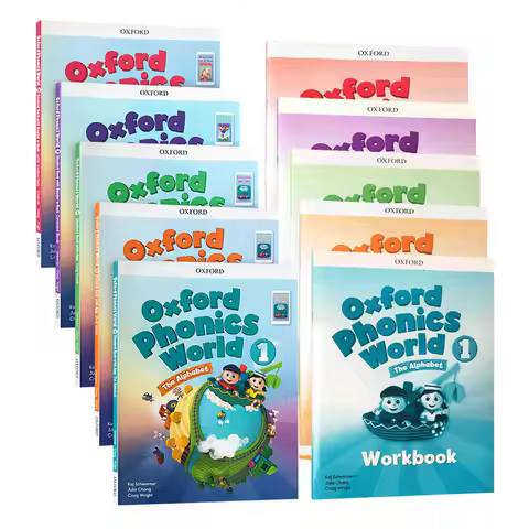 10 Books Oxford Phonics World Natural Spelling 5 Textbook + 5 Workbook Children English Teaching Lea