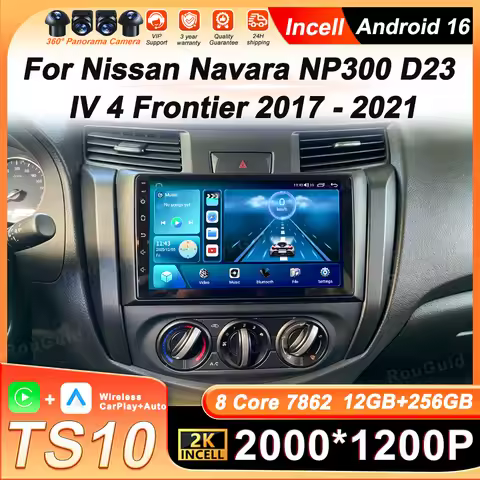 Android 16 Car Multimedia Player For Nissan Navara NP300 D23 IV 4 Frontier 2017 - 2021 Autoradio GPS