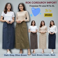 cargo skirt codoray kancing tengah - rok cargo belahan depan bahan codoray - rok wanita model korea