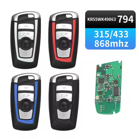 4 Buttons Remote Car Key KR55WK49863 794 Chip 315/433/868MHz for BMW CAS1 7 Series E46 X3 E38 E39 Z4
