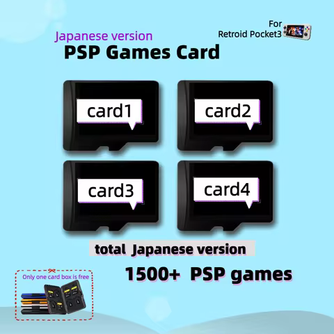 TF Retro Game Card For Retroid Pocket 3 PSP Plus Flip RP3+ Japanese Version 1500+ All Collection TF 