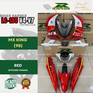 RAPIDO Coverset Yamaha Lc135 V4 V5 V6 V7 Mx King (98) Merah Body Coverset Sticker Tanam