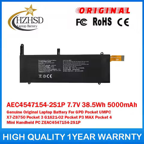 AEC4547154-2S1P 7.7V 38.5Wh 5000mAh Genuine Original Laptop Battery For GPD Pocket UMPC X7-Z8750 Poc
