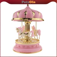 PETSOLA Carousel Music Box 7  LED  Rotating  Carousel Horse Music Box Kids Girls Baby Birthday Gift