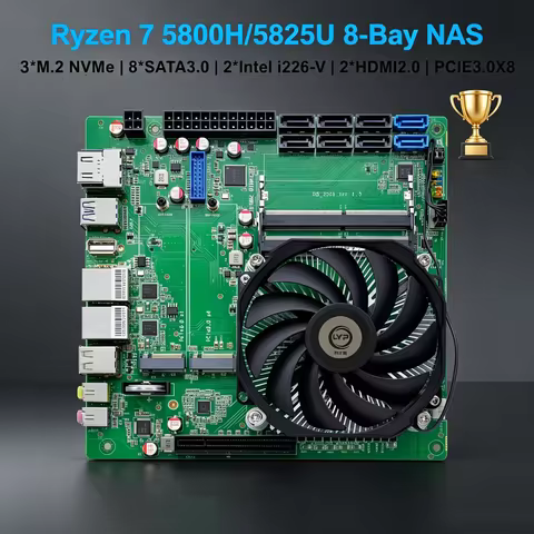 Topton N21 11-Bay ITX NAS Motherboard AMD Ryzen 9 5900HX 7 5825U 5600U 2*DDR4 3*NVMe 8*SATA 2*2.5G L