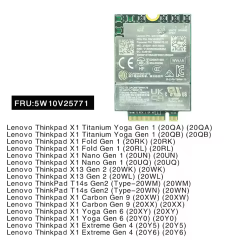 For Foxcom T99W175 5G Module M.2 Modem 5W10V25771 Snapdragon X55 for Thinkpad X1 Nano T14s X1 Carbon