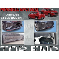 PERODUA MYVI 2021-2022 NEW MYVI DRIVE68 STYLE FULLSET BODYKIT (D68,68,DRIVE 68) ABS BUMPER SKIRT LIP CAR BODYKIT