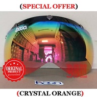ORIGINAL BO GO  3 BUTTONS CAP VISOR BG12 BOGO CRYSTAL ORANGE CRYSTAL GREEN SIANG MALAM FOR HELMET MS