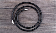Tali Kalung Premium Beier Hitam Kunci Putar 3mm 50cm / Kalung Tali Hitam / Kalung Tali Kulit Kalung 