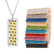 New Rectangle Magnetic Pendant Stainless Steel Aromatherapy Essential Oil Diffuser Perfume Lockets M