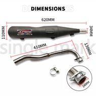 Apido Muffler Pipe For 1 Set Honda XRM 125 /110/125/Smash 115/Sym Bonus 110/Rusi RacalMotoposh Wave 
