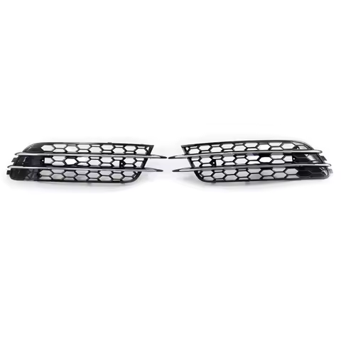 A77T-1Pair Front Fog Light Cover Honeycomb Grille Racing Grills For A6 C7 2012-2015 4G0807681 4G0807