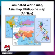 Laminated Chart Makapal World Asia map Philippines map for kids students and teacher