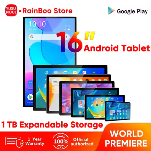 Giant Screen 16 inch Android 14 Tablet 1920x1200 IPS Screen 8GB+256GB 1TB Expandable Storage WiFi Pl