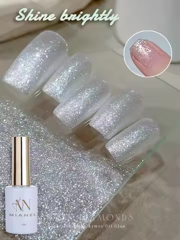 MIANEL 12ML Shimmering Gel Nail Polish High-gloss Broken Glitter Gel Polish Summer Nails White Nails