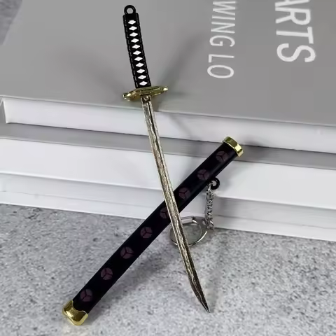 6inch Metal Roronoa Zoro Katana Anime Zoro Ninja Knife Real Sized Japanese Katana Fake Sword Steel O