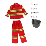 Fireman Costumes for Kids Sam Firefighter Firetruck Boy Girl Party Career Uniform Work Cosplay RoleP