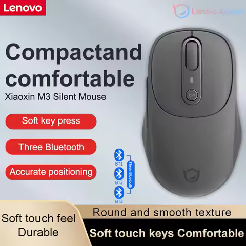 Mouse Lenovo Xiaoxin Bluetooth Wireless Mouse M3 Dusk Gray Silent Three-Bluetooth Office Mouse Multi