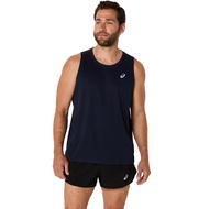 ASICS :  ASICS SILVER SINGLET MEN RUNNING ผู้ชาย เสื้อกล้าม ของแท้  MIDNIGHT