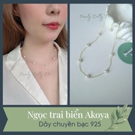 Akoya saltwater pearl silver necklace “Morning Dew” Pearly Dolly pearl necklace size 6mm