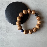 【圓珠重油款】虎斑野生印尼黃土沉香單圈手串16mm/14子