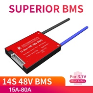 แบตเตอรี่18650 14S 48V แผ่นป้องกันพอร์ตสาธารณะ BMS แบบ15A-80A ที่มีความสมดุล